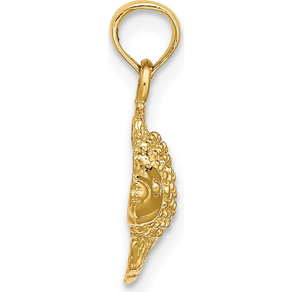 14K Yellow Gold Textured Goldfish Pendant Charm by Oro Pregiato