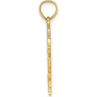14K Yellow Gold Textured Heart and Horse Charm Pendant - 24.4mm Length by Oro Pregiato