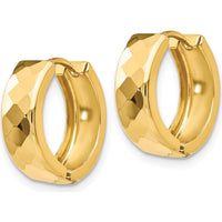 14K Yellow Gold Textured Hinged Hoop Earrings - Elegant and Polished Finish by 0