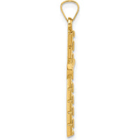 14K Yellow Gold Textured Hollow Latin Cross Pendant by Oro Pregiato