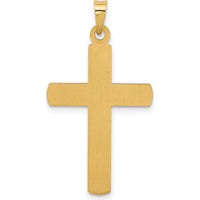 14K Yellow Gold Textured Hollow Latin Cross Pendant by Oro Pregiato