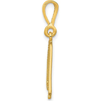 14K Yellow Gold Textured Initial A Pendant - Polished Charm by Oro Pregiato
