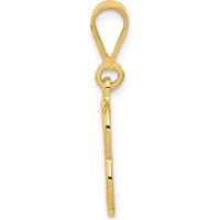 14K Yellow Gold Textured Initial "B" Charm Pendant - Polished Finish by Oro Pregiato