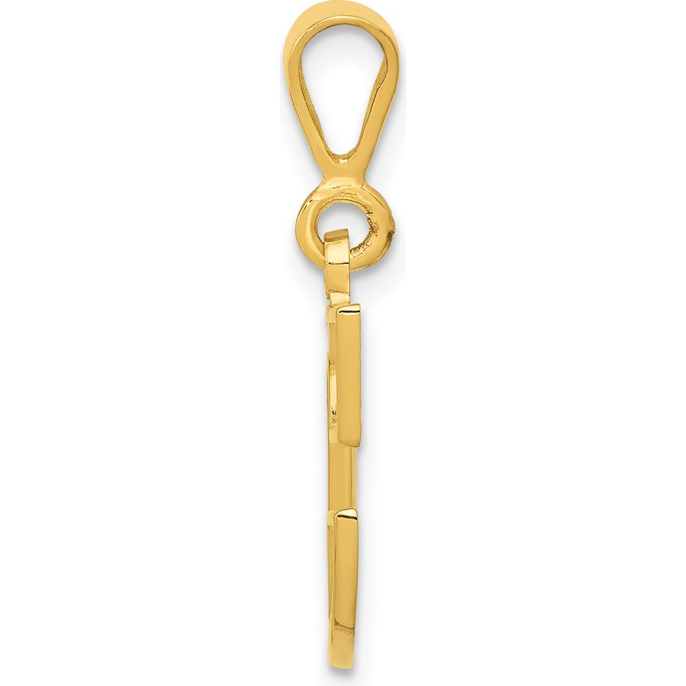 14K Yellow Gold Textured Initial C Charm - Polished Finish by Oro Pregiato