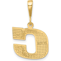 14K Yellow Gold Textured Initial C Charm - Polished Finish by Oro Pregiato