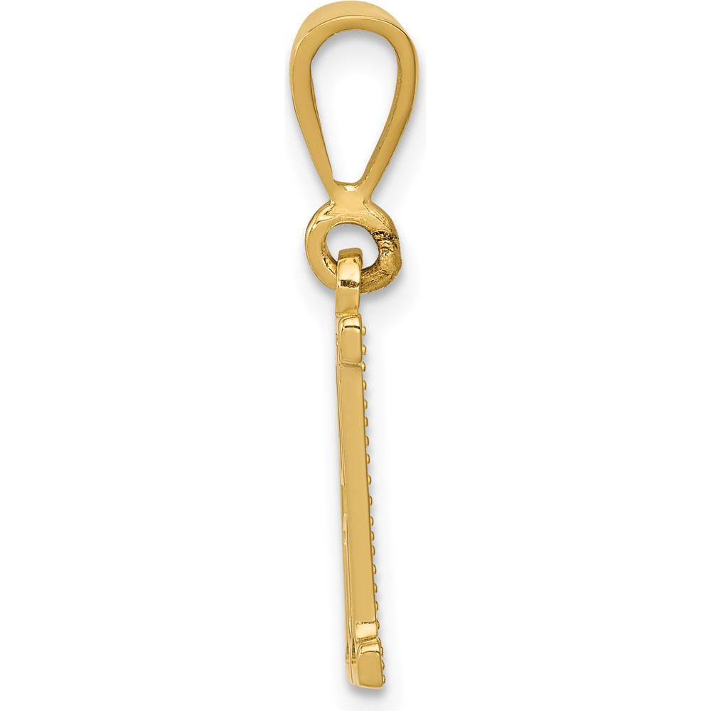 14K Yellow Gold Textured Initial "H" Pendant Charm - Bold and Polished Design by Oro Pregiato