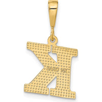 14K Yellow Gold Textured Initial K Charm Pendant by Oro Pregiato
