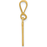 14K Yellow Gold Textured Initial N Charm Pendant by Oro Pregiato