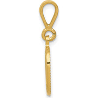 14K Yellow Gold Textured Initial O Pendant Charm by Oro Pregiato