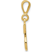 14K Yellow Gold Textured Initial S Charm Pendant by Oro Pregiato