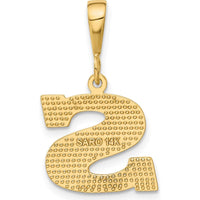 14K Yellow Gold Textured Initial S Charm Pendant by Oro Pregiato