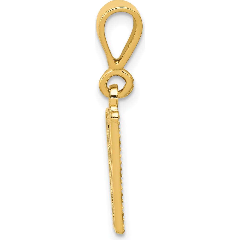 14K Yellow Gold Textured Initial "W" Charm - Bold Personalized Pendant by Oro Pregiato