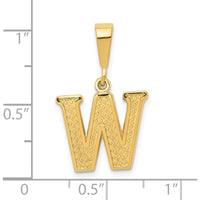 14K Yellow Gold Textured Initial "W" Charm - Bold Personalized Pendant by Oro Pregiato