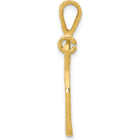 14K Yellow Gold Textured Jack Russell Terrier Dog Pendant - Polished Finish by Oro Pregiato