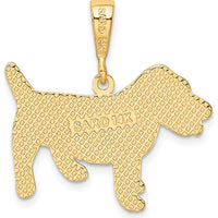 14K Yellow Gold Textured Jack Russell Terrier Dog Pendant - Polished Finish by Oro Pregiato