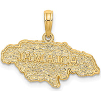 14K Yellow Gold Textured Jamaica Map Charm by Oro Pregiato