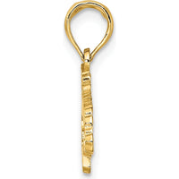 14K Yellow Gold Textured Jamaica Map Charm by Oro Pregiato