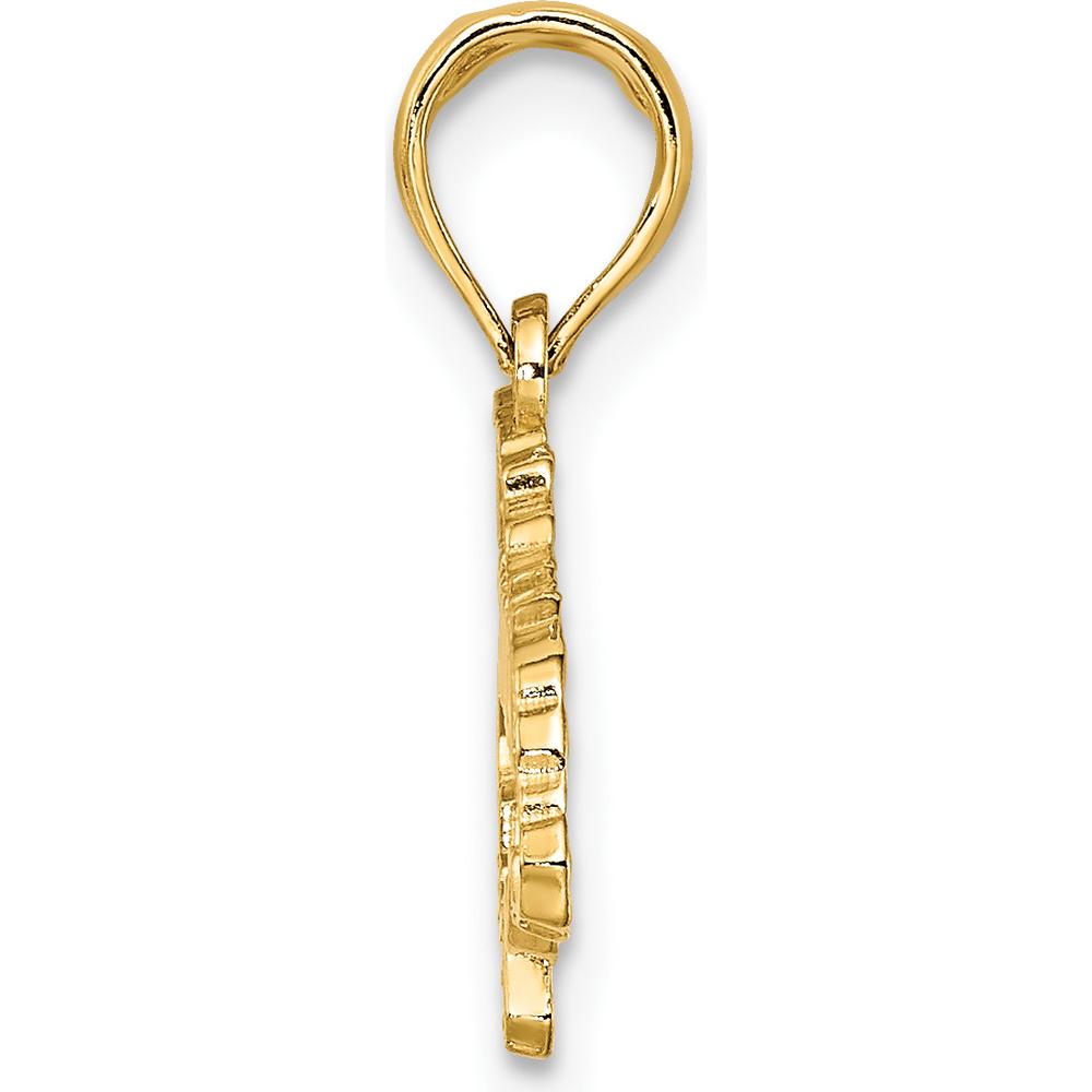 14K Yellow Gold Textured Jamaica Map Charm by Oro Pregiato