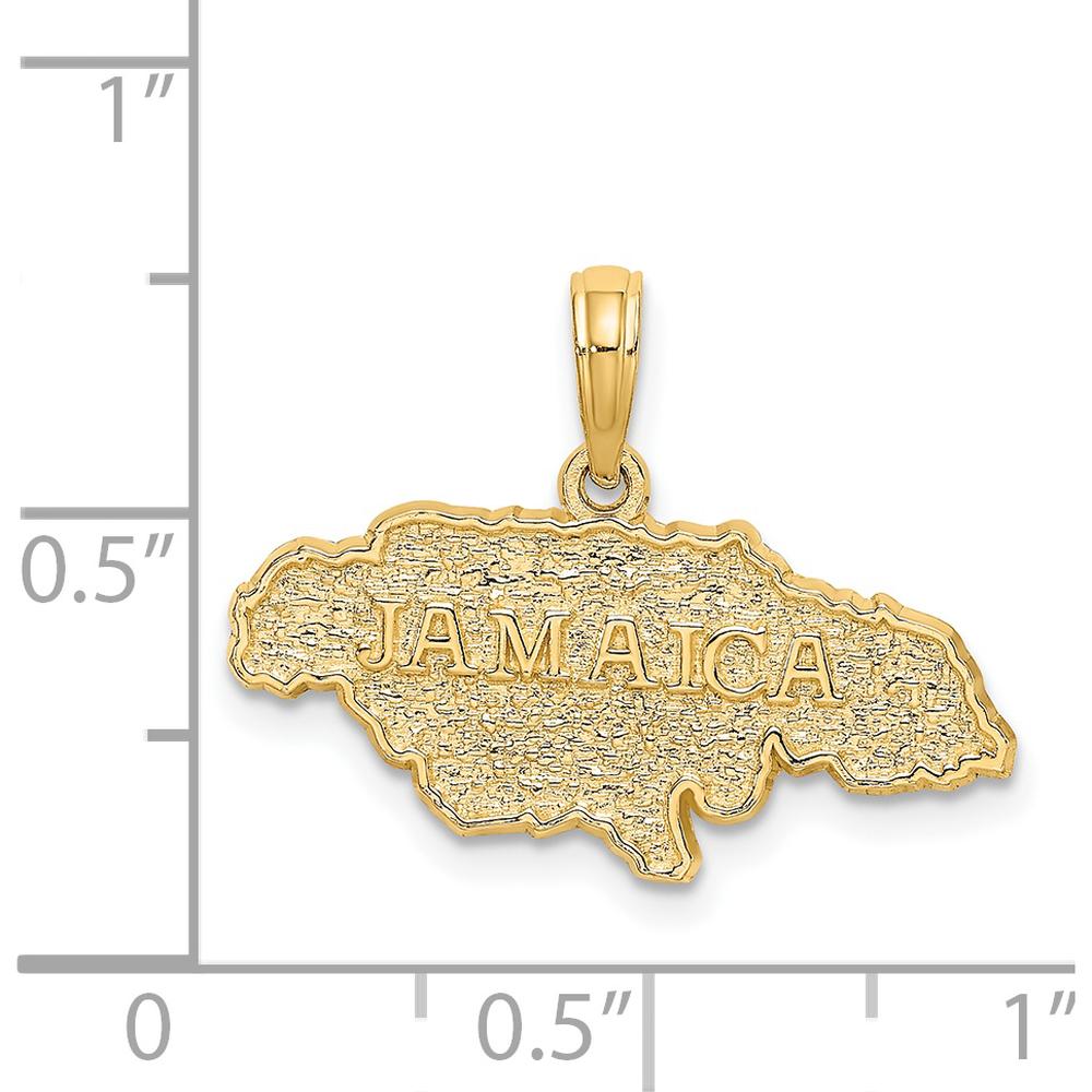 14K Yellow Gold Textured Jamaica Map Charm by Oro Pregiato