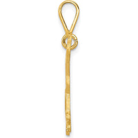 14K Yellow Gold Textured Labrador Dog Pendant - Polished Finish by Oro Pregiato