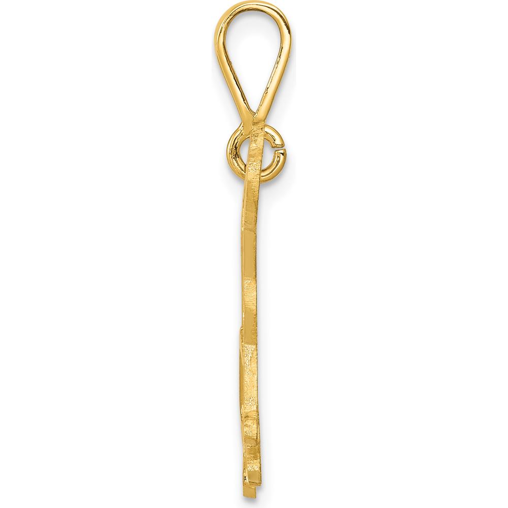 14K Yellow Gold Textured Labrador Dog Pendant - Polished Finish by Oro Pregiato