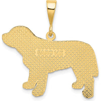 14K Yellow Gold Textured Labrador Dog Pendant - Polished Finish by Oro Pregiato