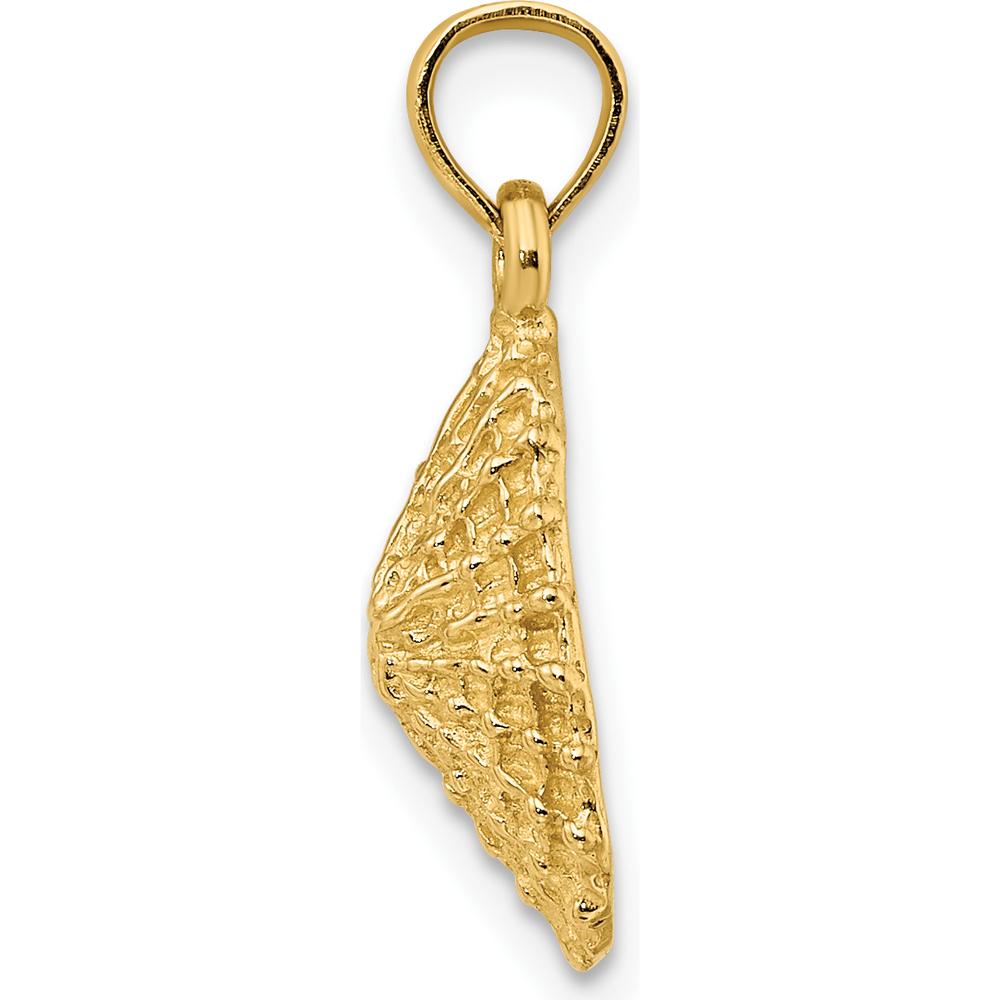 14K Yellow Gold Textured Limpet Shell Pendant Charm by Oro Pregiato