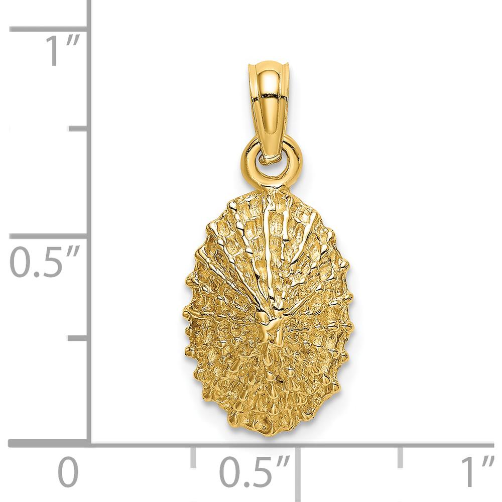 14K Yellow Gold Textured Limpet Shell Pendant Charm by Oro Pregiato