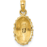 14K Yellow Gold Textured Limpet Shell Pendant Charm by Oro Pregiato