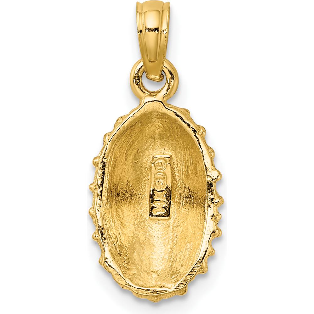 14K Yellow Gold Textured Limpet Shell Pendant Charm by Oro Pregiato
