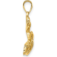 14K Yellow Gold Textured Lionfish Pendant Charm by Oro Pregiato