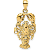 14K Yellow Gold Textured Maine Lobster Pendant Charm by Oro Pregiato