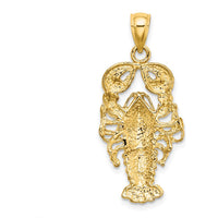 14K Yellow Gold Textured Maine Lobster Pendant Charm by Oro Pregiato