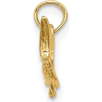 14K Yellow Gold Textured Marlin Fish Charm Pendant - 25.25mm Length by Oro Pregiato