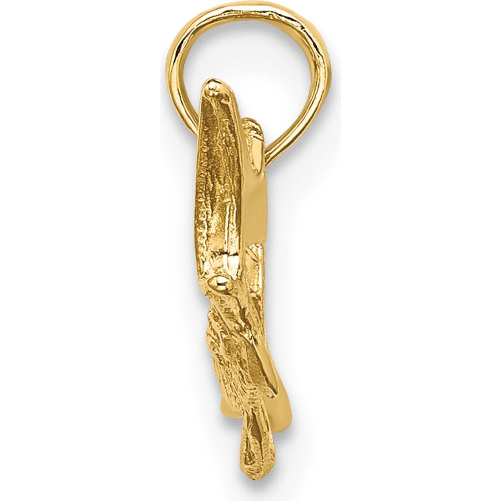 14K Yellow Gold Textured Marlin Fish Charm Pendant - 25.25mm Length by Oro Pregiato