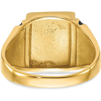 14K Yellow Gold Textured Masonic Ring with Polished Finish - Symbolic Freemason Design by IBGoodman