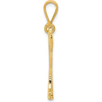 14K Yellow Gold Textured Mastiff Dog Pendant - 32mm Length, 28mm Width by Oro Pregiato