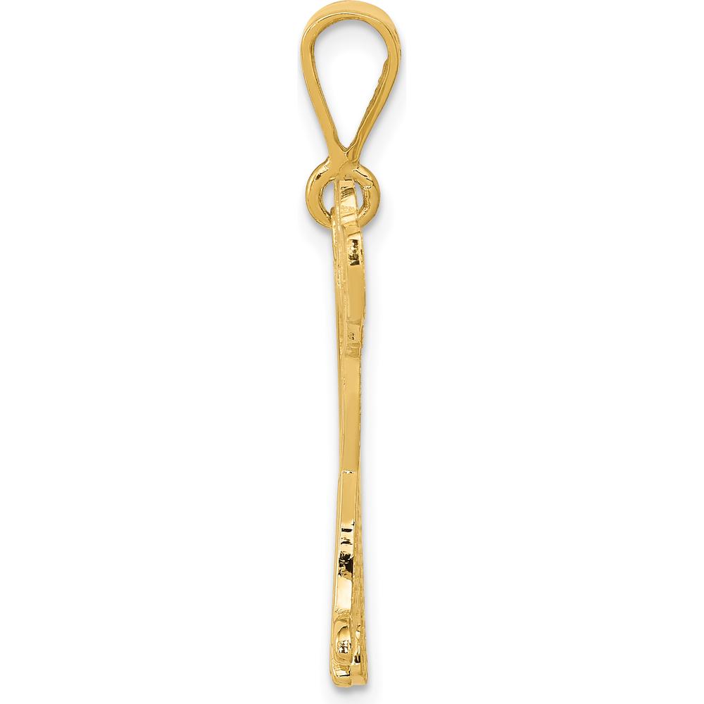 14K Yellow Gold Textured Mastiff Dog Pendant - 32mm Length, 28mm Width by Oro Pregiato
