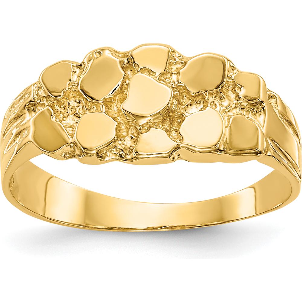 14K Yellow Gold Textured Nugget Fashion Band Ring by Oro Pregiato