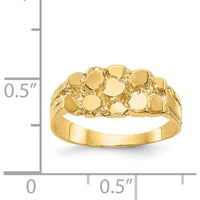 14K Yellow Gold Textured Nugget Fashion Band Ring by Oro Pregiato