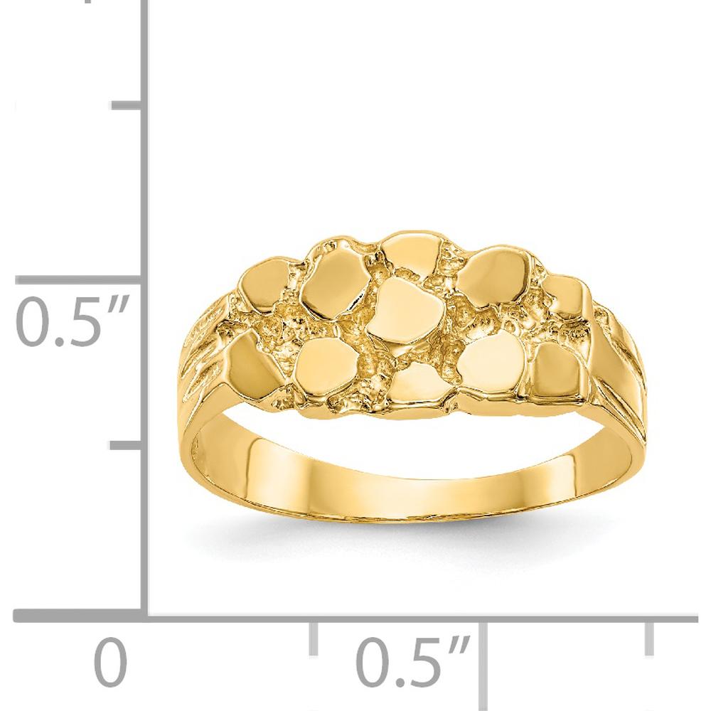 14K Yellow Gold Textured Nugget Fashion Band Ring by Oro Pregiato
