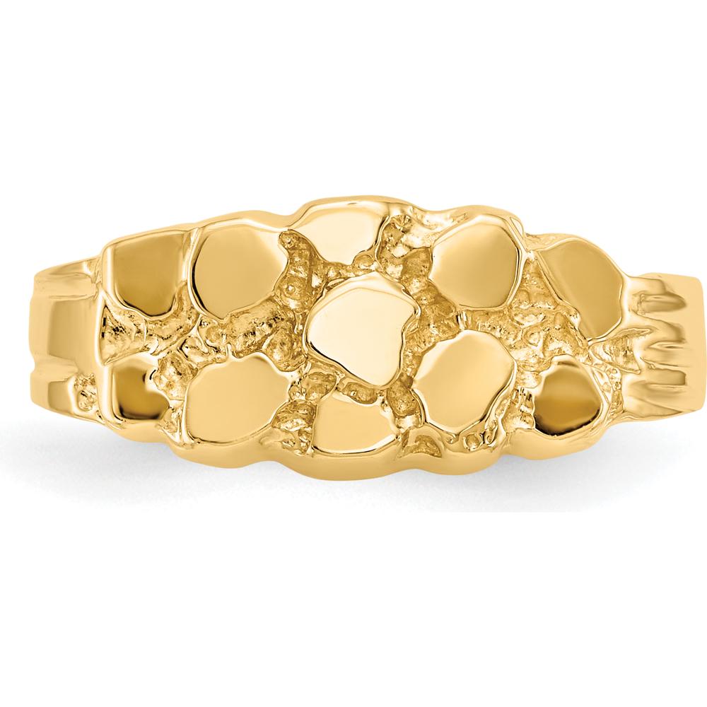 14K Yellow Gold Textured Nugget Fashion Band Ring by Oro Pregiato