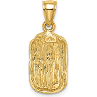 14K Yellow Gold Textured Nugget Pendant with Polished Finish by Oro Pregiato