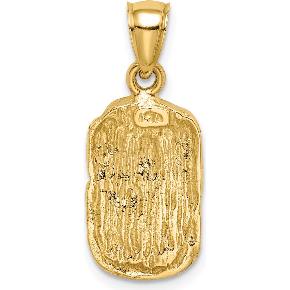 14K Yellow Gold Textured Nugget Pendant with Polished Finish by Oro Pregiato