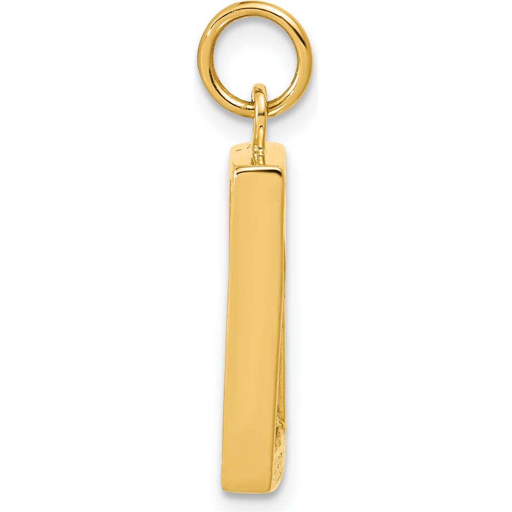 14K Yellow Gold Textured Picture Frame Pendant with Reversible Design
