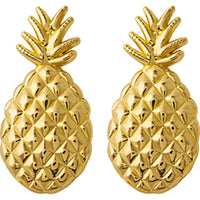 14K Yellow Gold Textured Pineapple Post Earrings - Elegant and Playful Design by 0