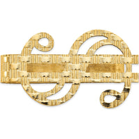 14K Yellow Gold Textured Polished Dollar Sign Money Clip by Oro Pregiato