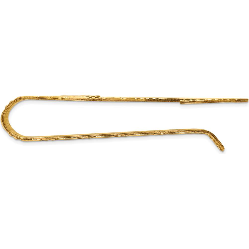 14K Yellow Gold Textured Polished Dollar Sign Money Clip by Oro Pregiato
