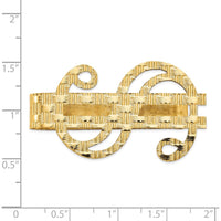 14K Yellow Gold Textured Polished Dollar Sign Money Clip by Oro Pregiato