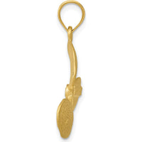 14K Yellow Gold Textured Propeller Pendant - Solid, 26mm x 20mm by Oro Pregiato
